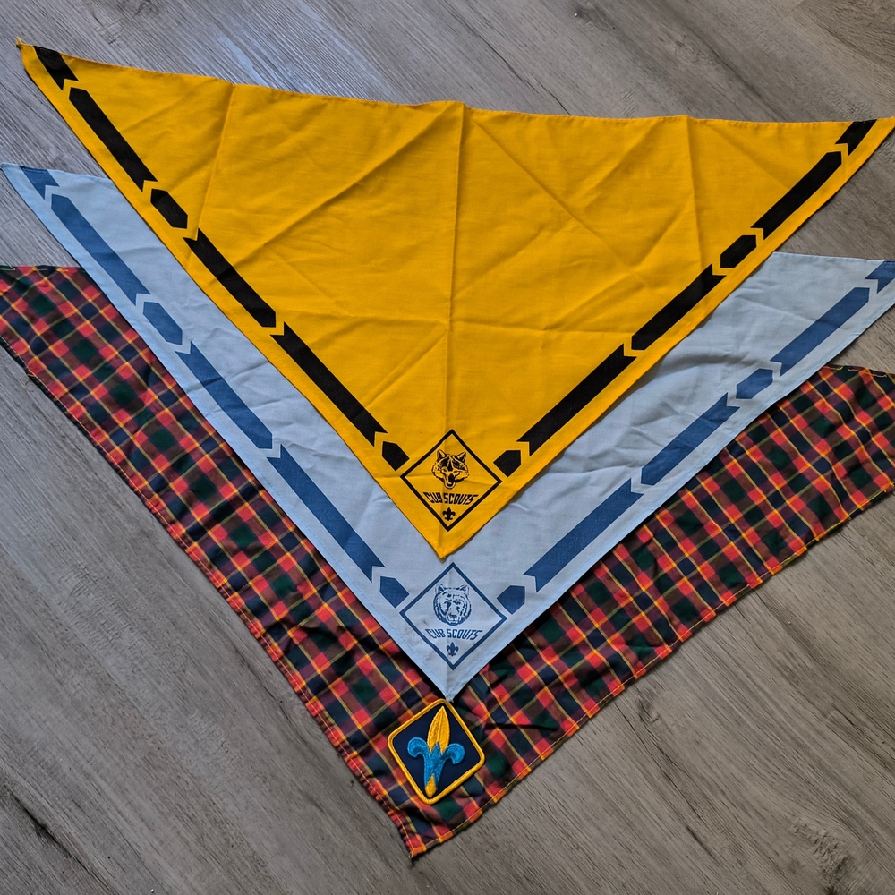 Vintage Webelos Cub Scout Neckerchief Bundle of 3 Excellent Condition